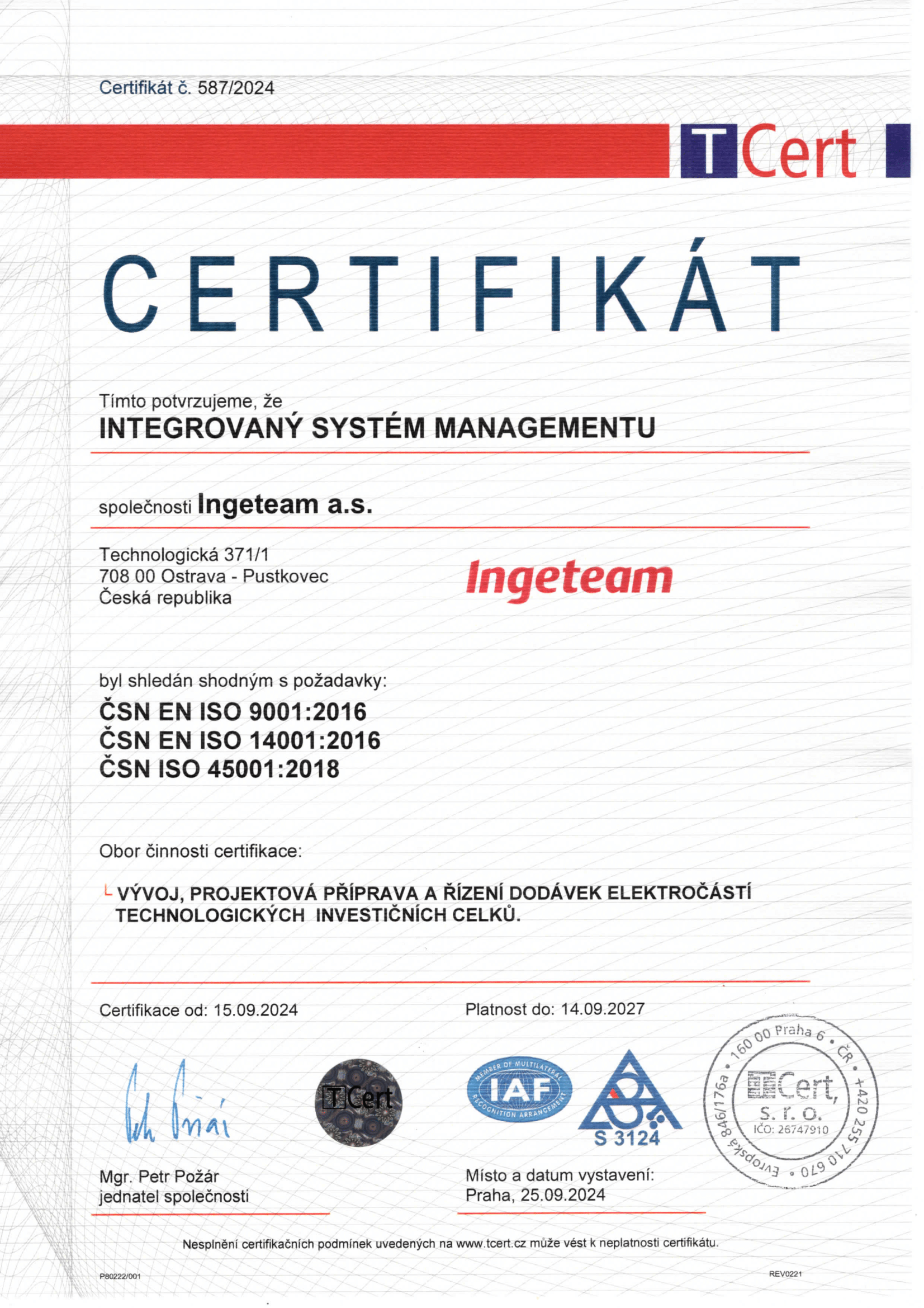 Certifikát CZ